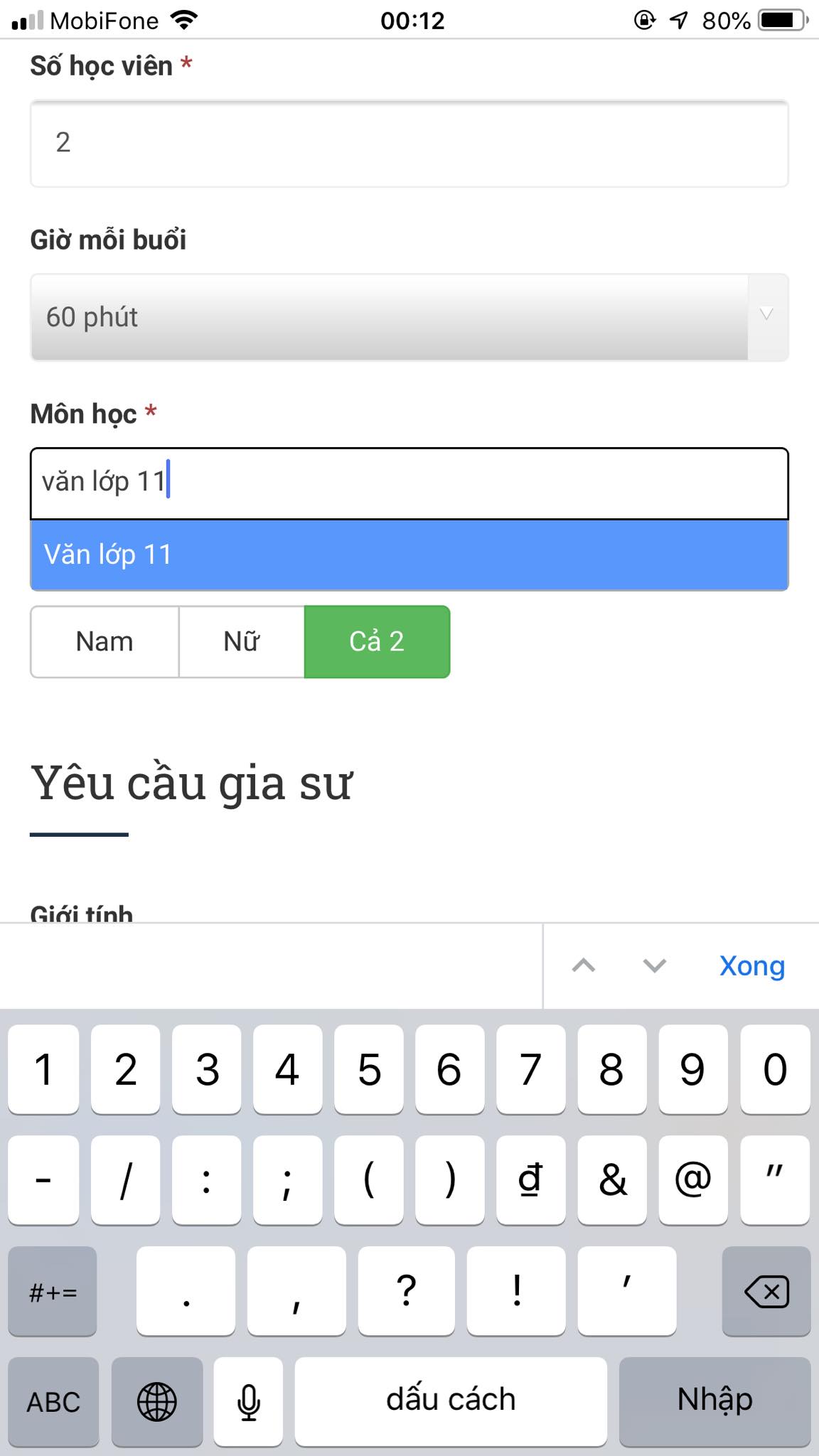 Học phí Văn lớp 11