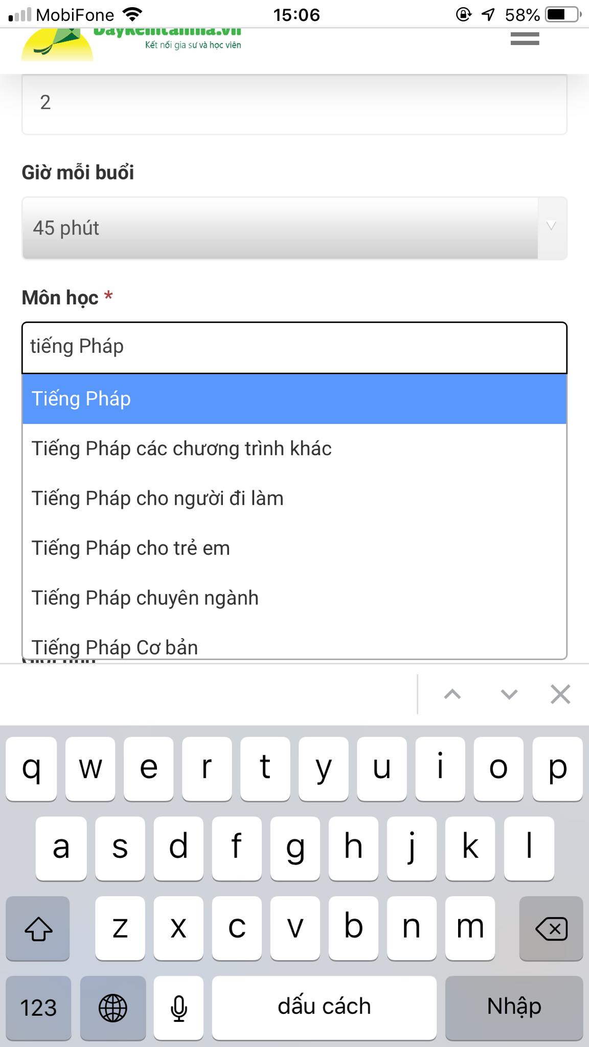 Học phí tiếng Pháp
