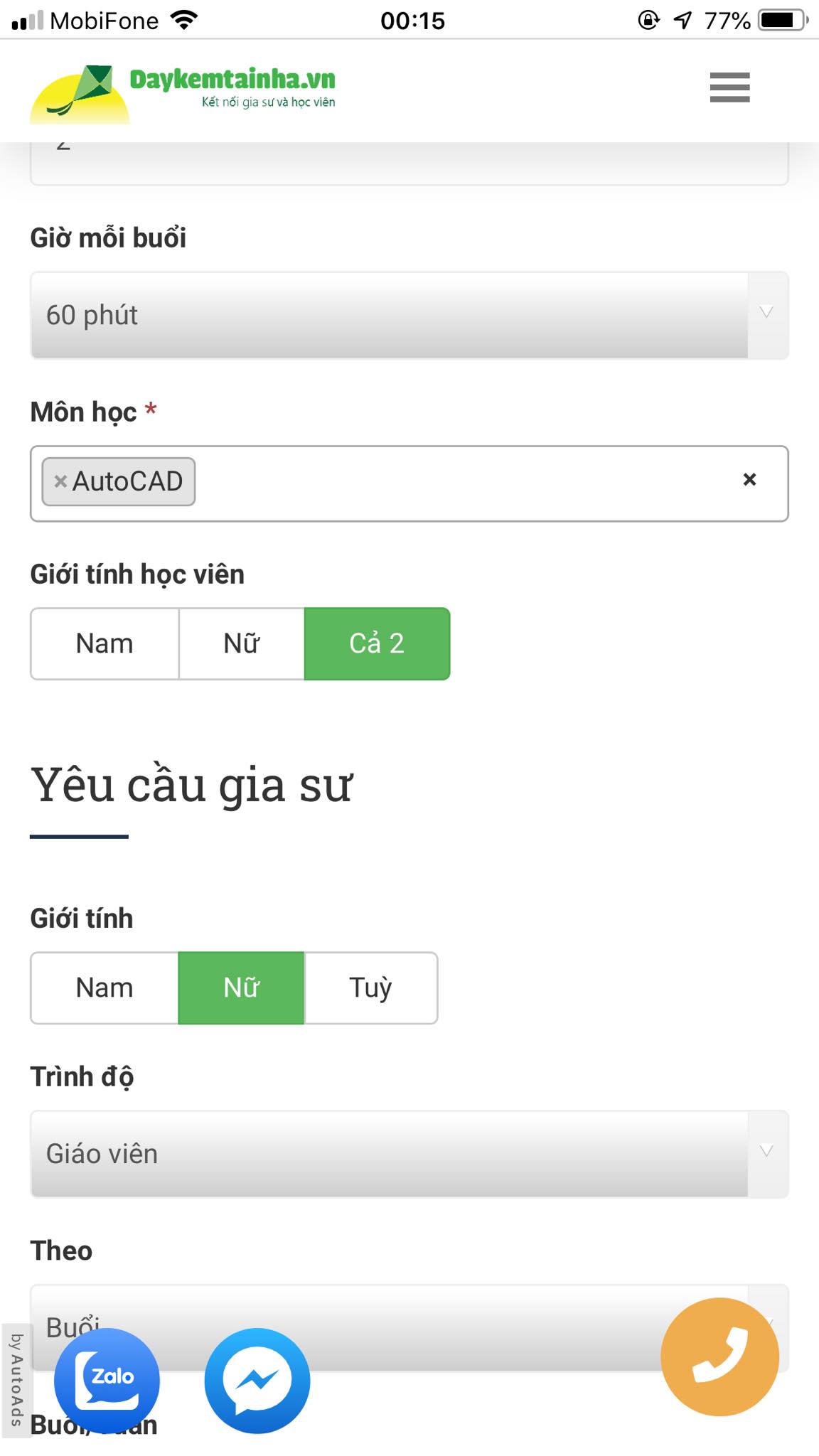 Học ph&iacute; AutoCAD